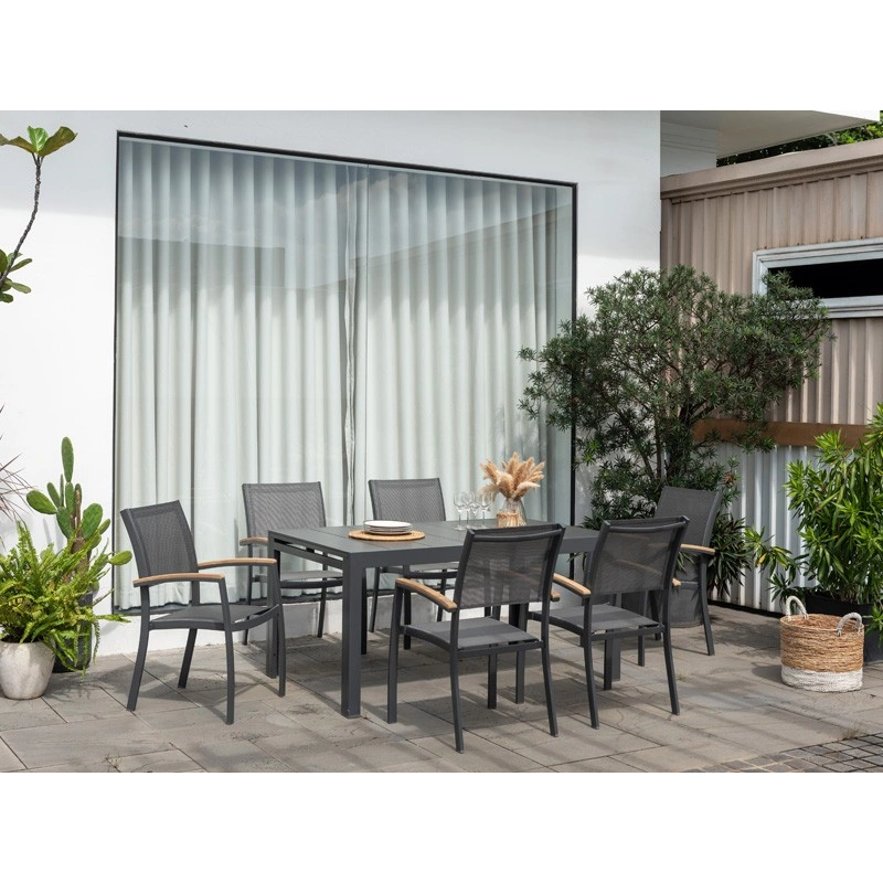 Fauteuil de jardin fixe essence 61,5x58x92,3cm – MTF – aluminium et teck – 2nab3128_5