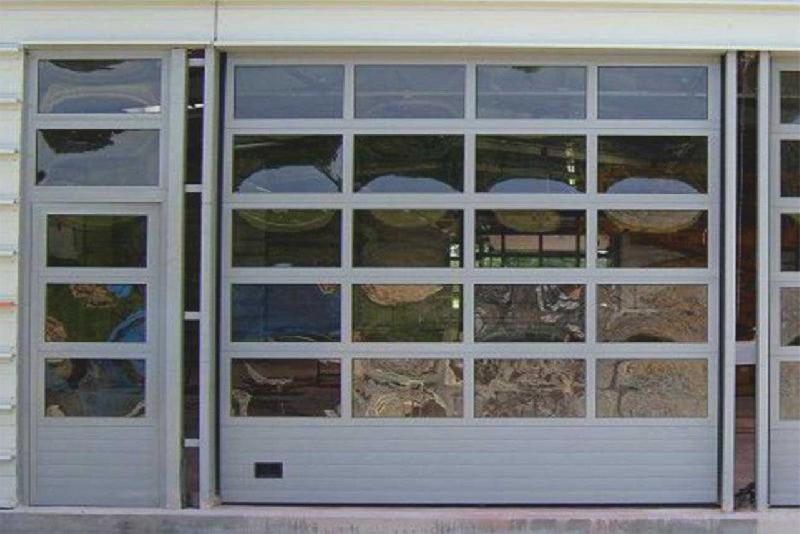 Porte industrielle levante vitrée woodgrain M - 5250 / 3000_5