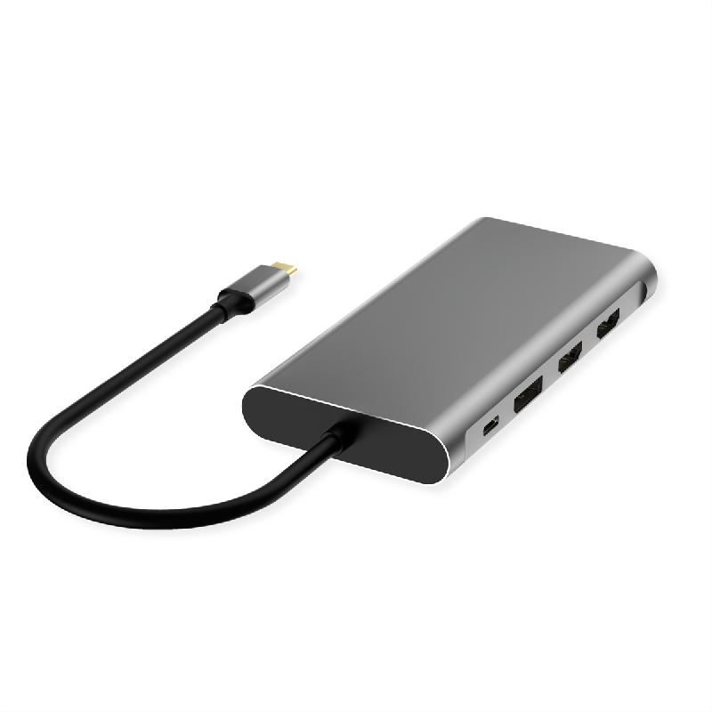 VALUE Station d'accueil USB type C, 2x HDMI (4K60 et 4K30), 1x DP 4K60, 1x VGA, 1x Gb Ethernet, 2x USB C, 2x USB A (3.2 Gen1 et USB 2.0, 1x type C PD_5