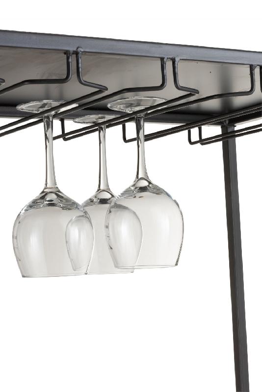 Armoire bouteilles et verres 2 portes FAKY - métal noir et bois naturel - design industriel - L60 x H180 x P42,5 cm_5