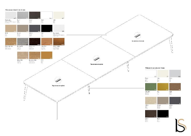 Bureau bench 6 personnes Blade - Alea - Non, Blanc, 360_5