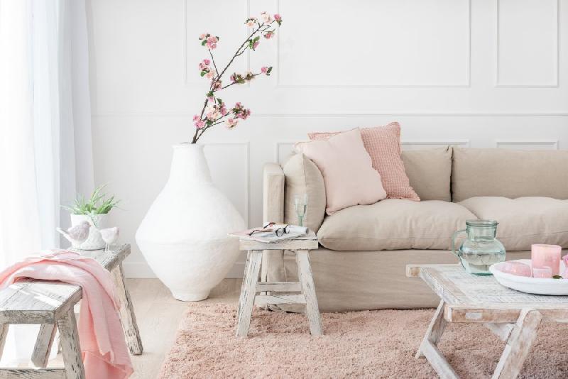 Banc rectangulaire BYZO - Bois blanc délavé - Style bohème - 120 cm x 45 cm x 25 cm_5