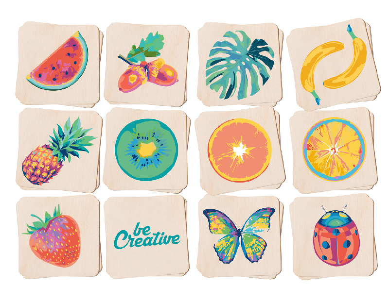 Jeu de mémoire - Bois de bouleau laminé - 24 pièces personnalisables - Impression quadri et logo_5