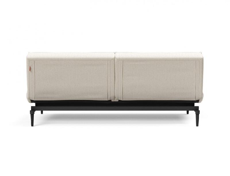 Innovation Living - Canapé-lit Splitback Styletto 115x210 cm - Pieds chêne noir - Tissu bouclé Off White_5