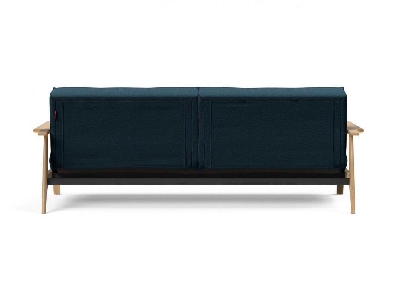 Canapé-lit design SPLITBACK FREJ - convertible 115x210 cm - accoudoirs en bois - tissu Argus Navy Blue - Innovation Living_5