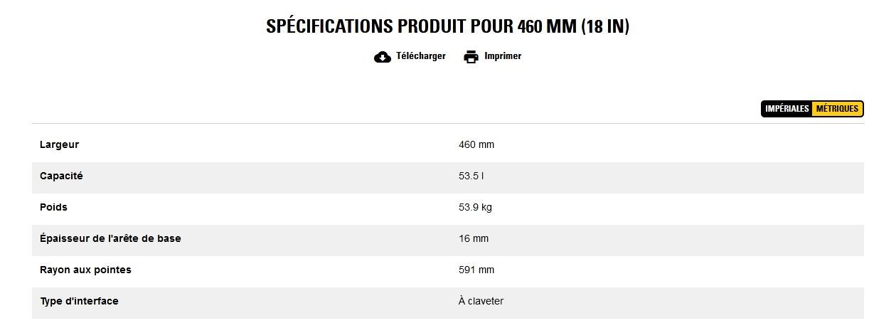 Godet d'excavation-mini-pelle - caterpillar finance france - 460 mm (18 in) - poids 53.9 kg_5
