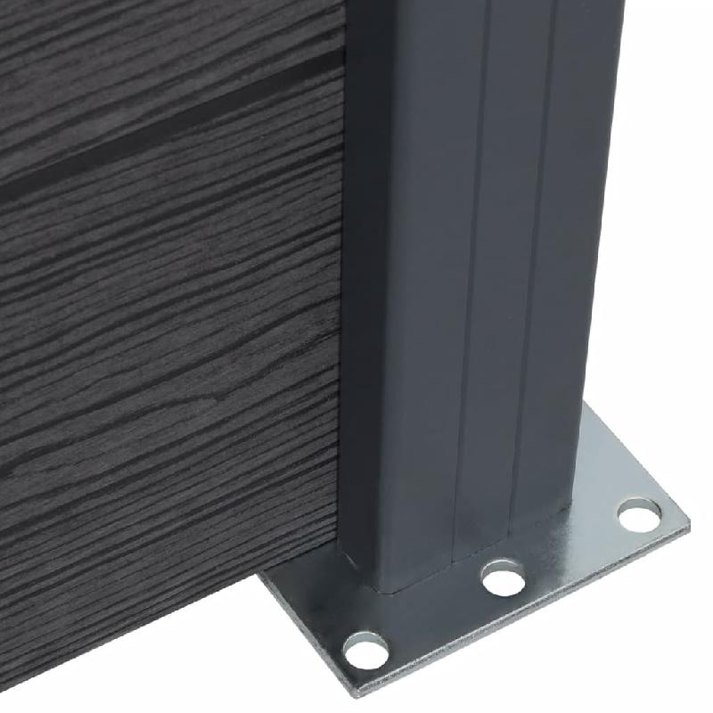 Vidaxl ensemble de panneaux de clôture gris 872x186 cm wpc 3211835_5