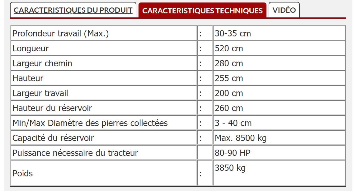 Épierreuse Kaplan 200 - Tutkun Kardesler - largeur 200cm - profondeur max. 30-35cm - collecte pierres 3 à 40cm_5