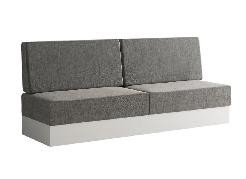 Armoire-lit escamotable VERTIGO SOFA - Blanc, canapé gris 4 coussins - Couchage 160x200 cm_5