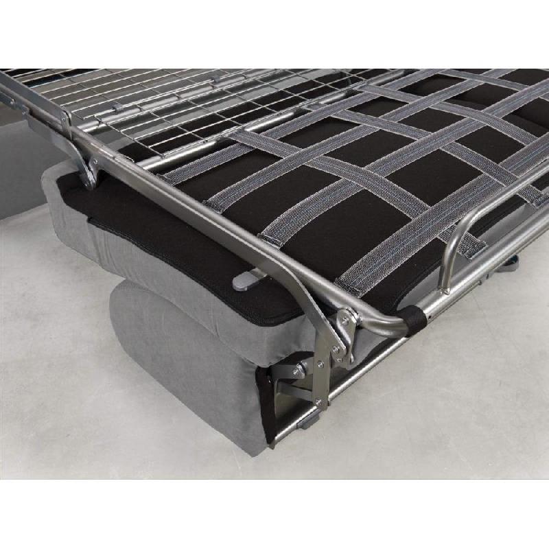 Canapé lit Ristretto Express compact 140 cm - Matelas 16 cm - Tissu tweed gris clair - Convertible express avec système d'ouverture rapide_5