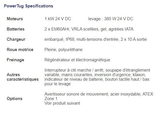 Powertug - tracteur pousseur Nu-Star Material Handling Ltd - moteurs 1 kW - remorqueur de récipients et chariots jusqu'à 1000 kg_5