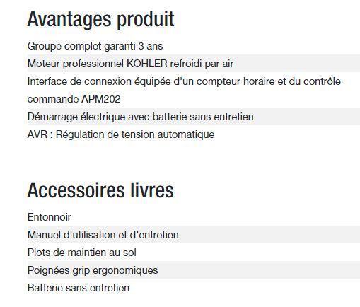 Technic 6500 E AVR M groupe électrogène - Kohler - 6,30 kW - 50 Hz - 230 V_5