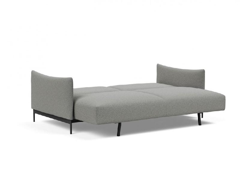 Canapé convertible design Malloy - Pieds métal - 150x200 cm - Tissu bouclé Ash Grey - Innovation Living_5
