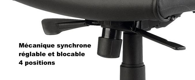 Fauteuil Président cuir avec renfort lombaire RIXON - cuir noir_5