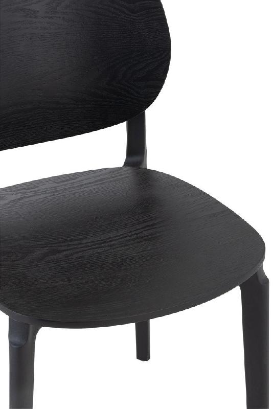Chaise de cuisine SHINY - Vernis noir - Polypropylène robuste et légère_5