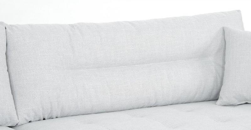 Canapé d'angle fixe gauche Tipix - Tissu Bergamo gris clair avec méridienne réversible et manchette relevable_5