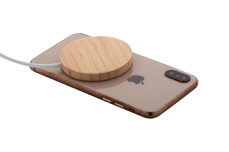 Chargeur magnétique sans fil - rapide 10W - en bambou et plastique transparent - compatible iPhone 12 et plus récent_5