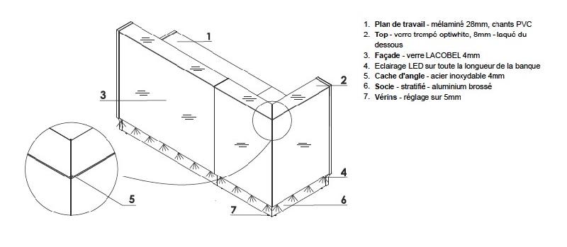 Banque d'accueil lumineuse droite série Linea avec accès PMR - MDD - Droite, Blanc_5