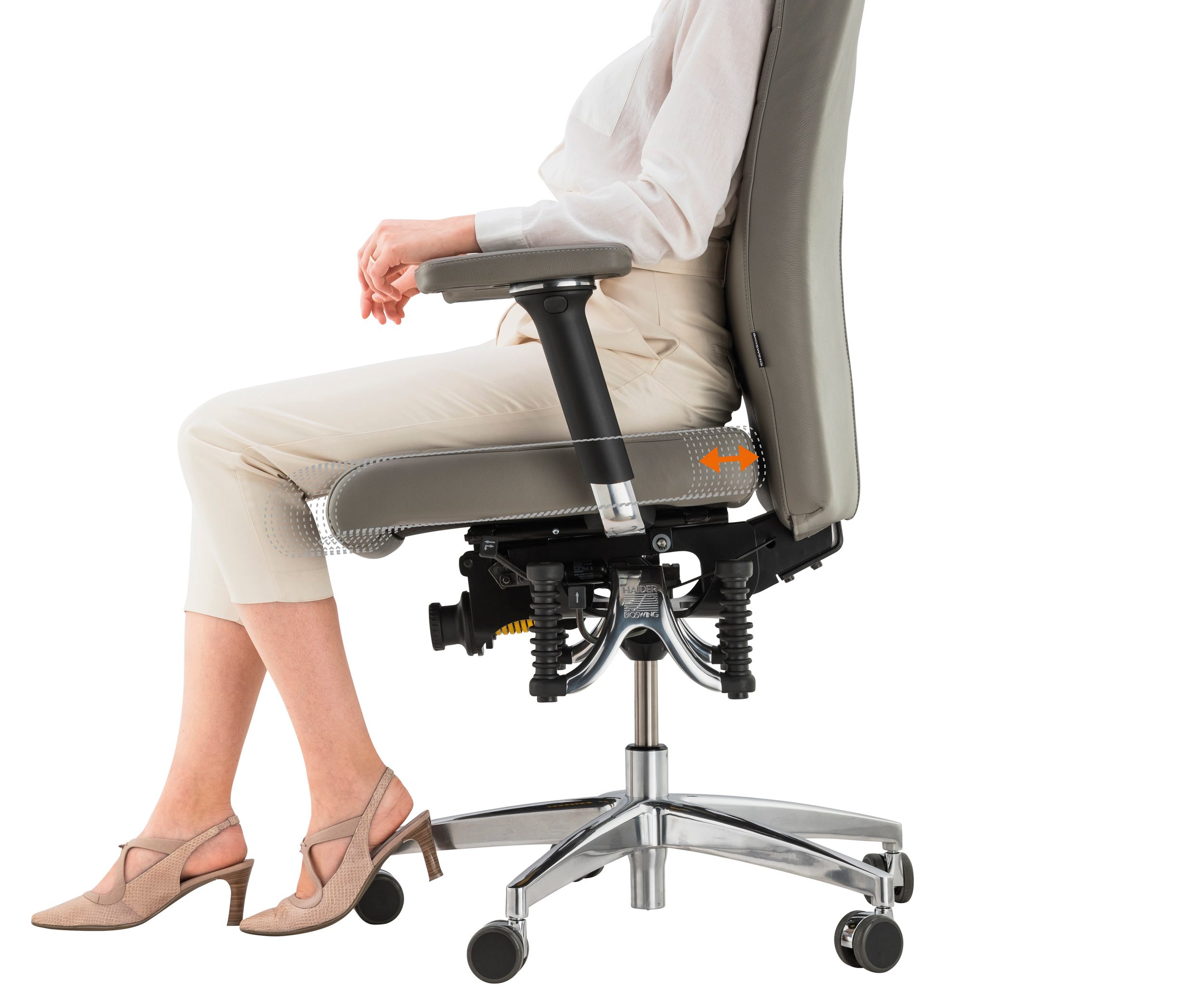 Siège BIOSWING 460 pour femmes - Garantie anti-mal-de-dos, repose-tête réglable et système d'assise dynamique_6