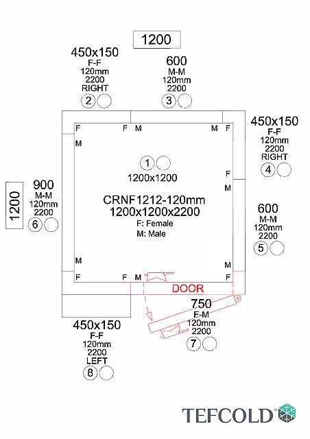 Chambre froide négative 1,81 m3 (1200 x 1200 x 2200 mm) avec monobloc de paroi_5