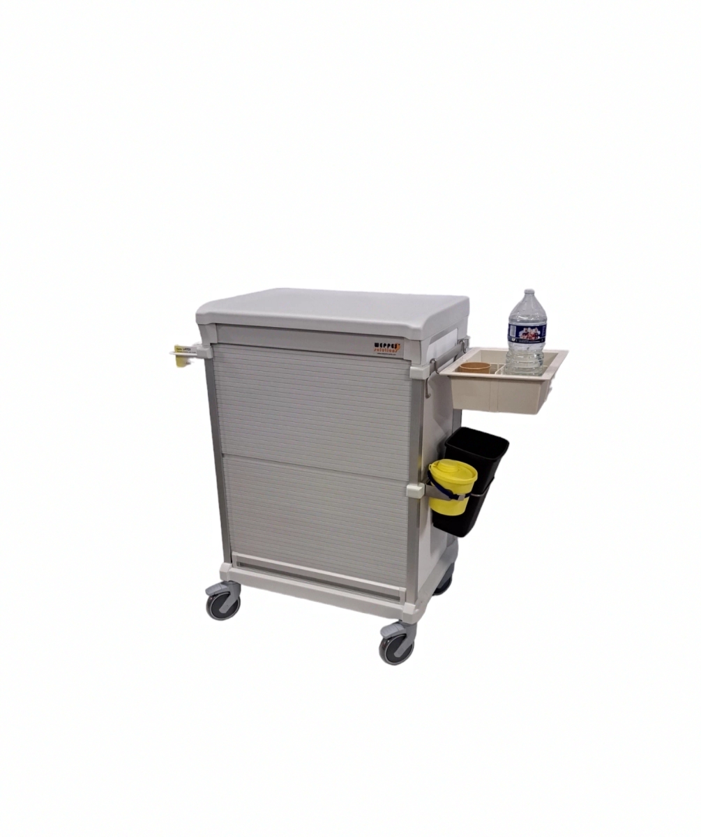 Chariot de soins modulaire, avec fermeture à rideau ergonomique pour le stockage des médicaments et fournitures médicales - WEECART_5