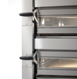 Four à pizza avec sole fixe, façade en acier inoxydable arrondie - Cuppone Michelangelo_5