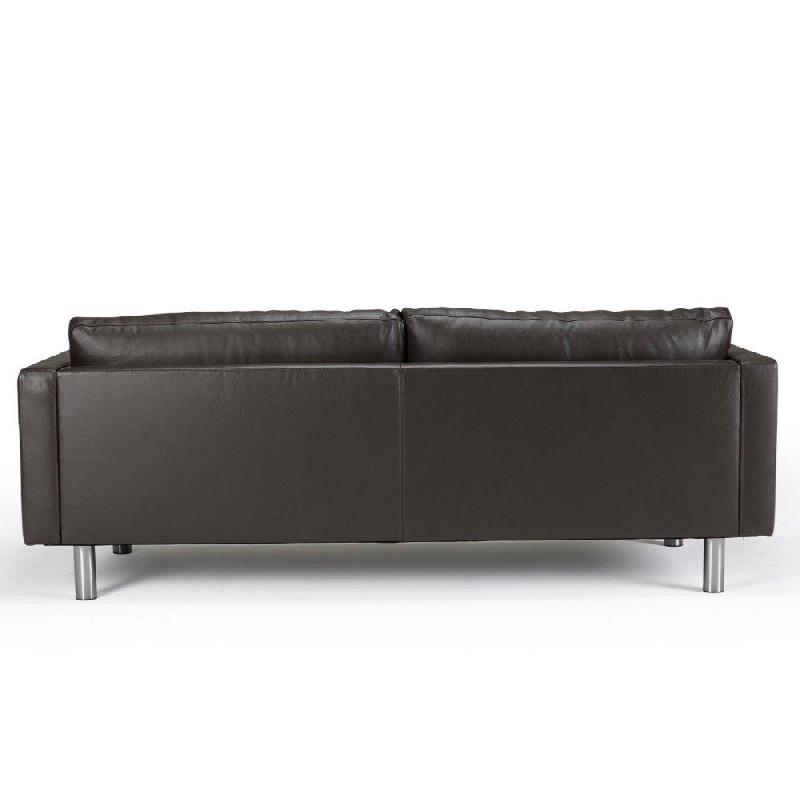 Canapé 3 places design scandinave Otto - cuir mocca de qualité Toledo - pieds en chêne - dimensions L208xH77xP84 cm_5