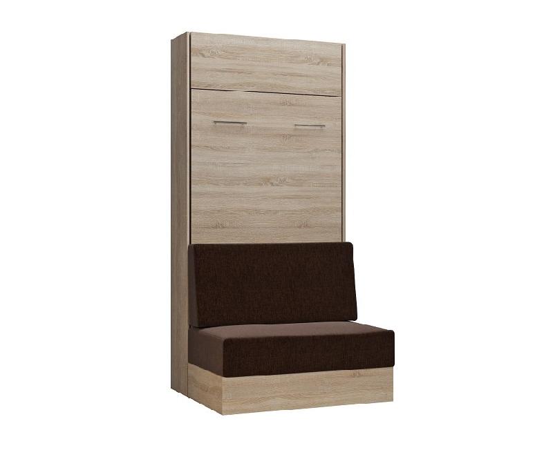 Composition lit escamotable chêne Dynamo Sofa - canapé intégré marron - couchage 90x200 cm - L201 cm_5