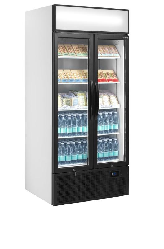 Vitrine réfrigérée FSC - 2 ou 3 portes avec caisson lumineux - Finition blanc ou noir - Réf : FSC891H_5