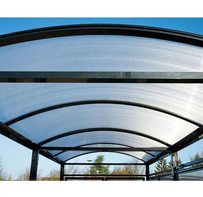 Abri vélos voûte M avec bardages polycarbonate - 6 places - structure aluminium - 4 pommeaux au choix - LED en option_5