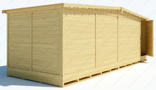 Chalet de Noël pliable en bois massif Gardy Shelter - 660x237 cm - 15,51m² - Réf 3788 - Epicéa massif, parois 20mm_6