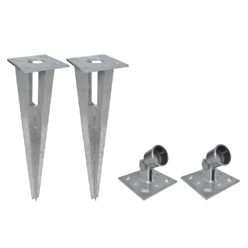 Vidaxl clôture à mailles losangées et poteaux acier galvanisé 25x1 m 141507_5