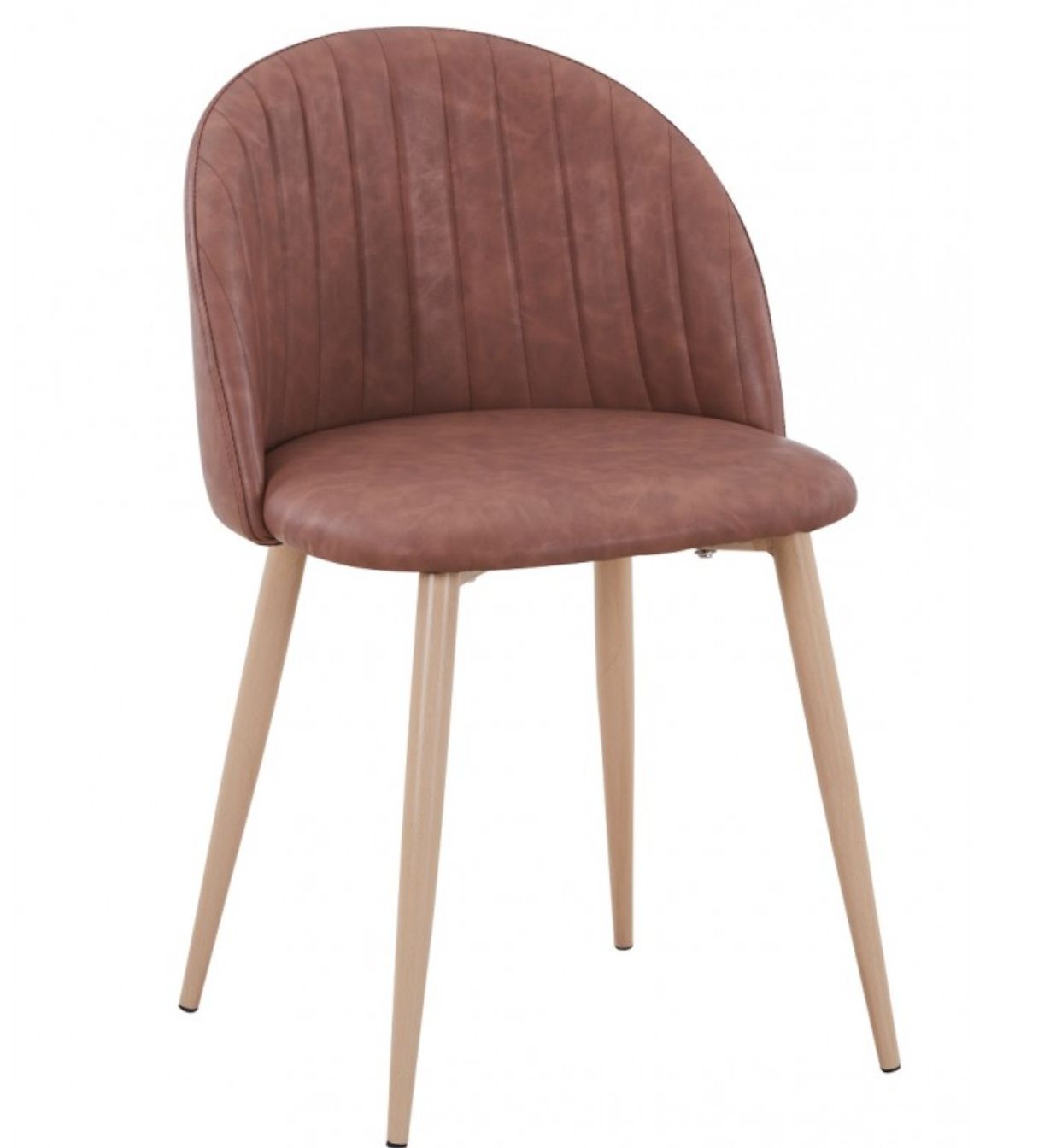 Chaise de restaurant en velours - structure métallique imitation bois - vendue par lot de 4 unités_5