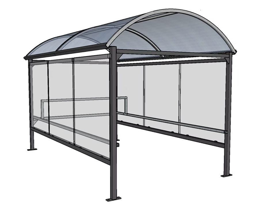 Abri pour chariot à toiture en voute - Profondeur 4000mm x l2330mm x h2600mm - TRADI - Le temple du mobilier_5