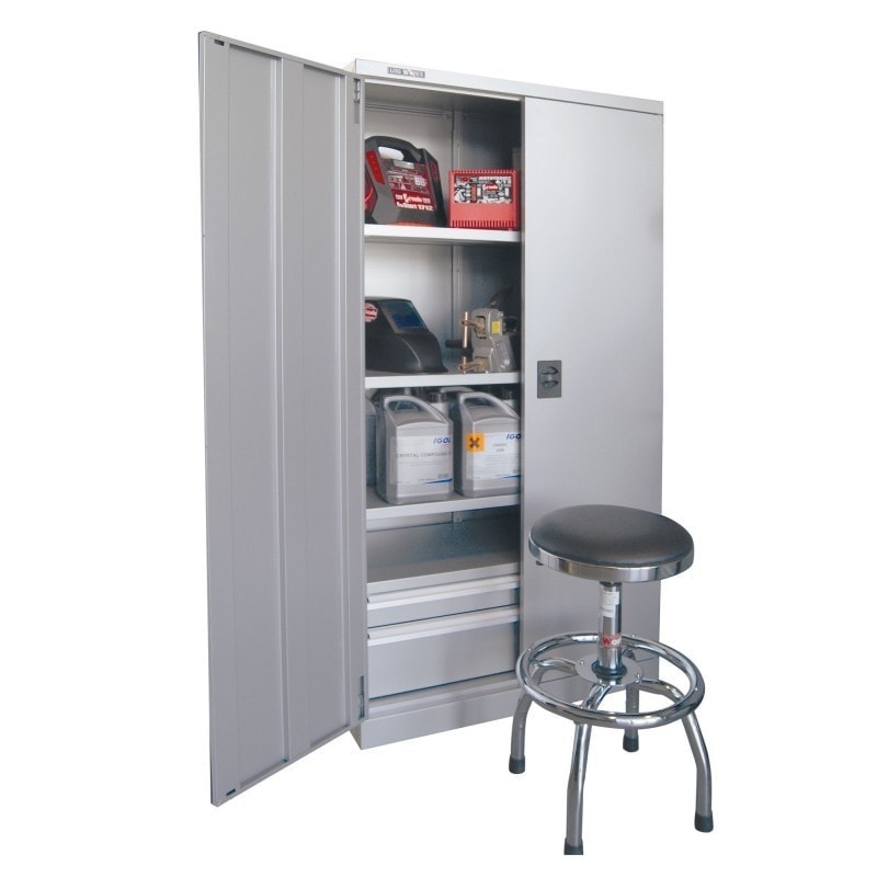 Armoire d'atelier Uniworks - 3 tablettes, 2 tiroirs, 900x450x1800 mm - EMH904518_5