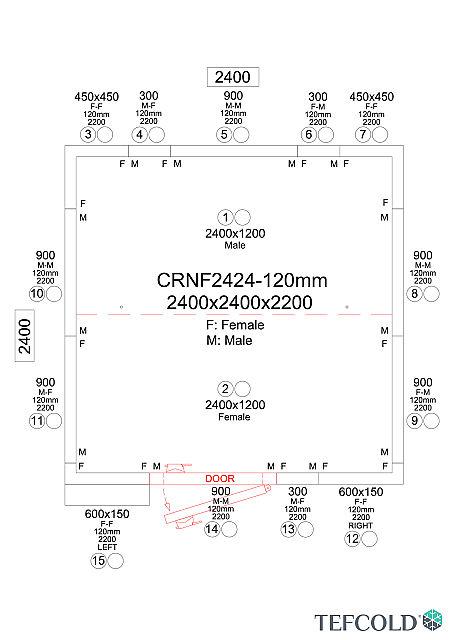 Chambre froide négative 9,14 m3 (2,1 x 2,1 x 1,9 m) avec monobloc de paroi | Tefcold - CRNF2424_5