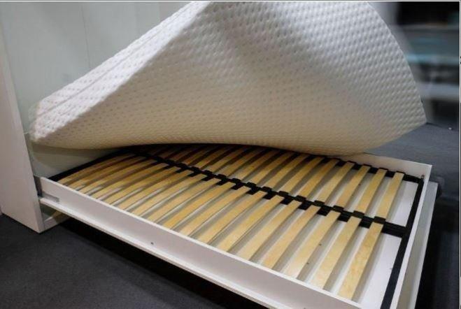 Lit escamotable STRADA-V2 gris mat - Couchage 160x200 cm avec surmeuble 3 niches de rangement_5