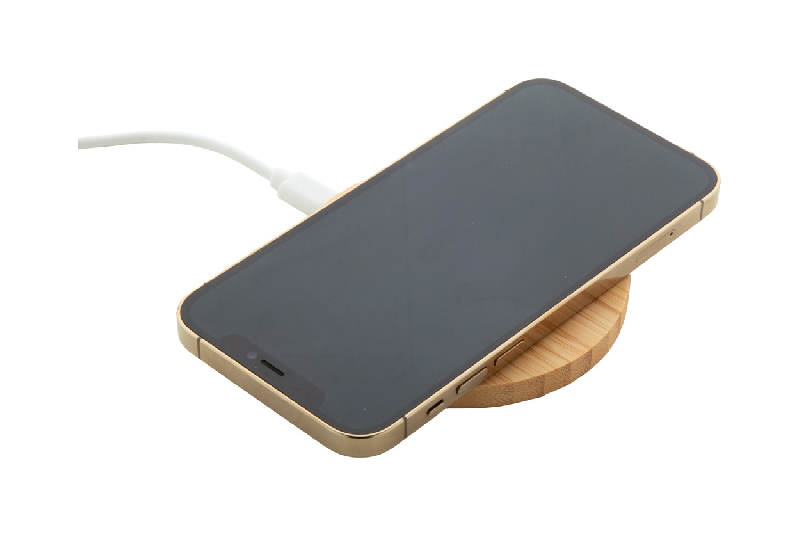 Chargeur rapide sans fil 15W - boîtier en bambou - câble USB inclus_5