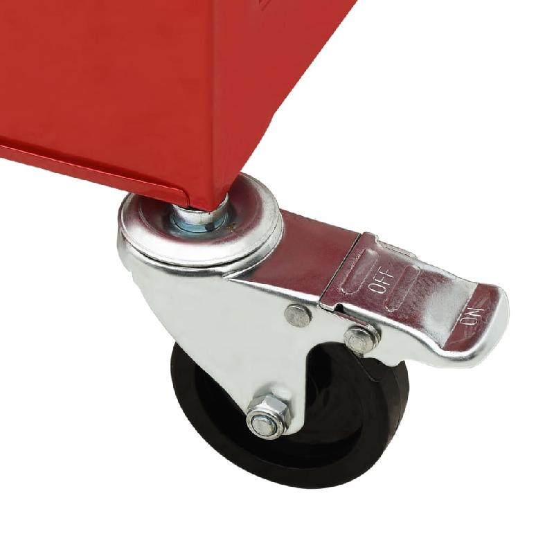 Vidaxl chariot à outils avec 4 tiroirs acier rouge 147187_5