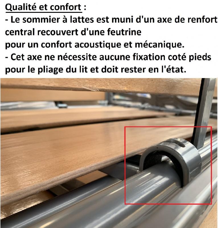 Canapé-lit convertible LEVALLOIS Express - Sommier à lattes 120x197cm - Matelas 16cm - Tête de lit intégrée - Marron_5