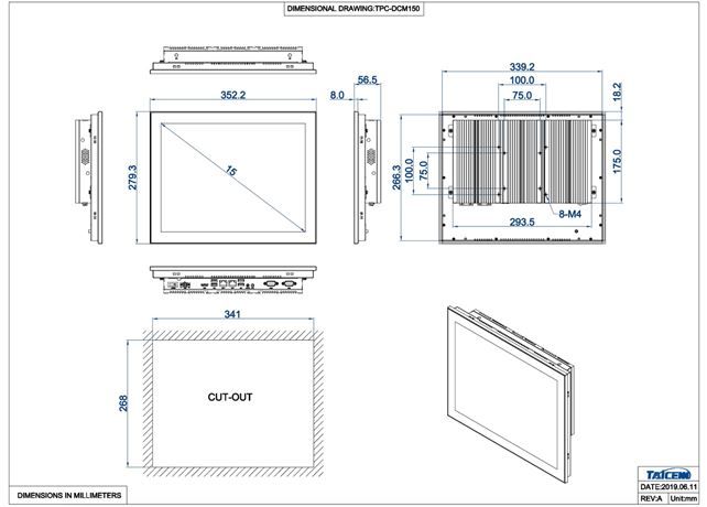 Tpc-dcm150s - ecrans tactiles - taicenn - résolution 1024 * 768_5