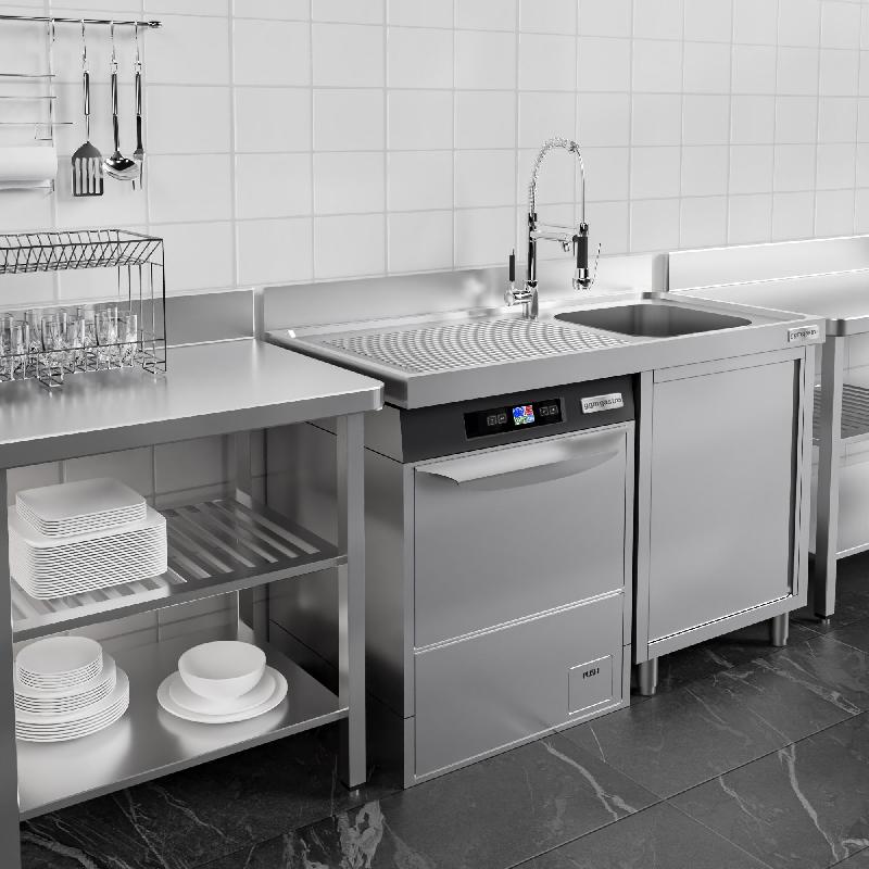 Plonge Inox 1 bac sur placard avec passage lave-vaisselle - P 600 - GGM -_5