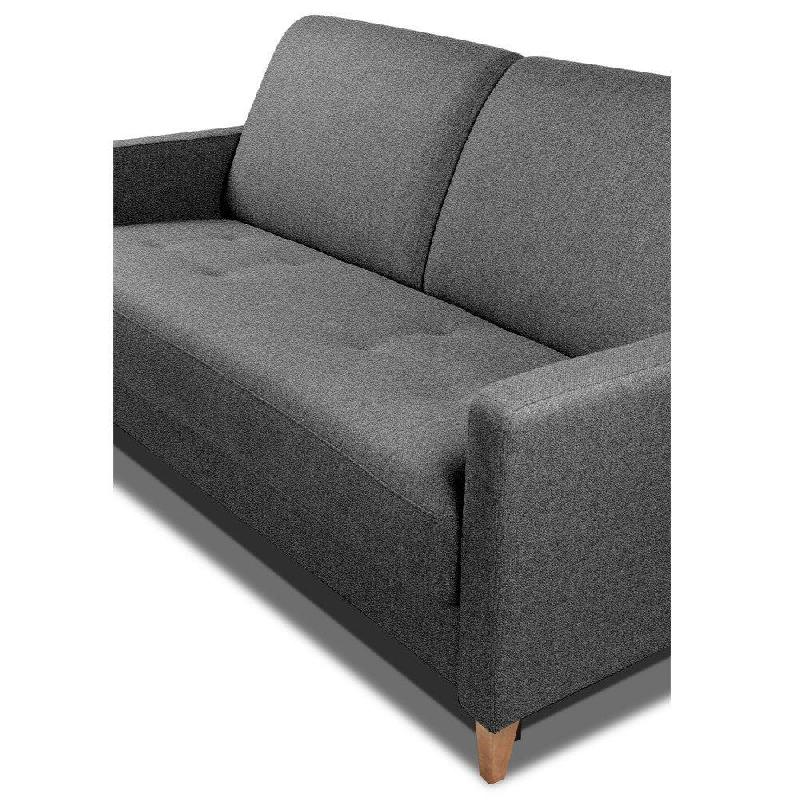 Canapé convertible OGGETTO - Matelas 16 cm - Sommier à lattes RENATONISI - 140 cm - Polyuréthane - Gris graphite_5