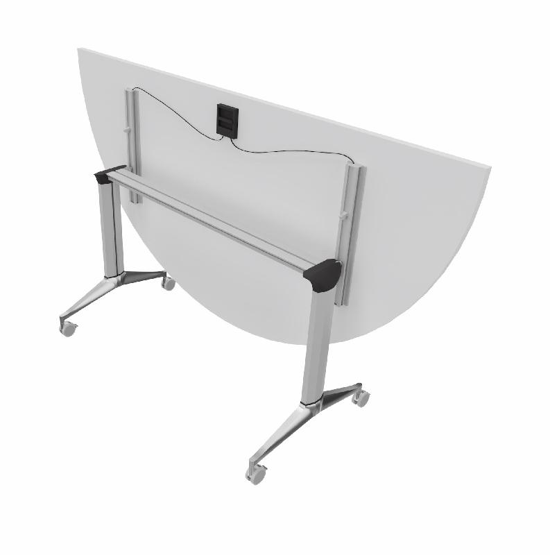 Table de réunion ½ lune Net - Mobel Linea - Blanc, Chêne moyen_5