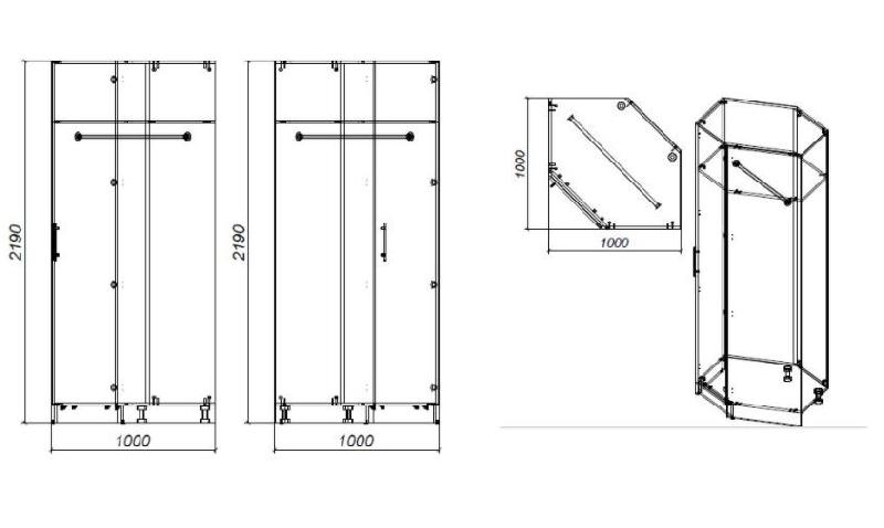Composition angle lit escamotable Vertigo chêne naturel 411 x 100 cm - Couchage quotidien 90 x 200 cm avec rangements intégrés_5