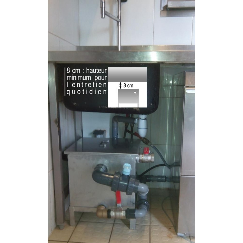 Bac à graisse professionnel compact sous évier pour traiteurs et restaurants - 90 couverts - BAGT-COMPACT - SARL Développement Durable_5