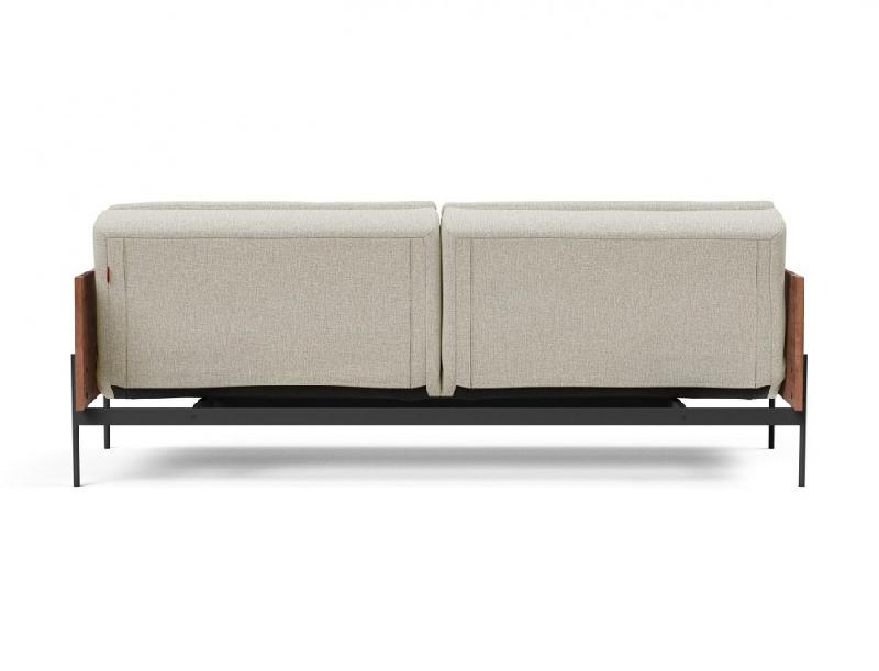 Innovation Living - Canapé-lit design Dublexo Lauge Mixed Dance Natural convertible 115x210 cm - Accoudoirs noyer et métal noir_5