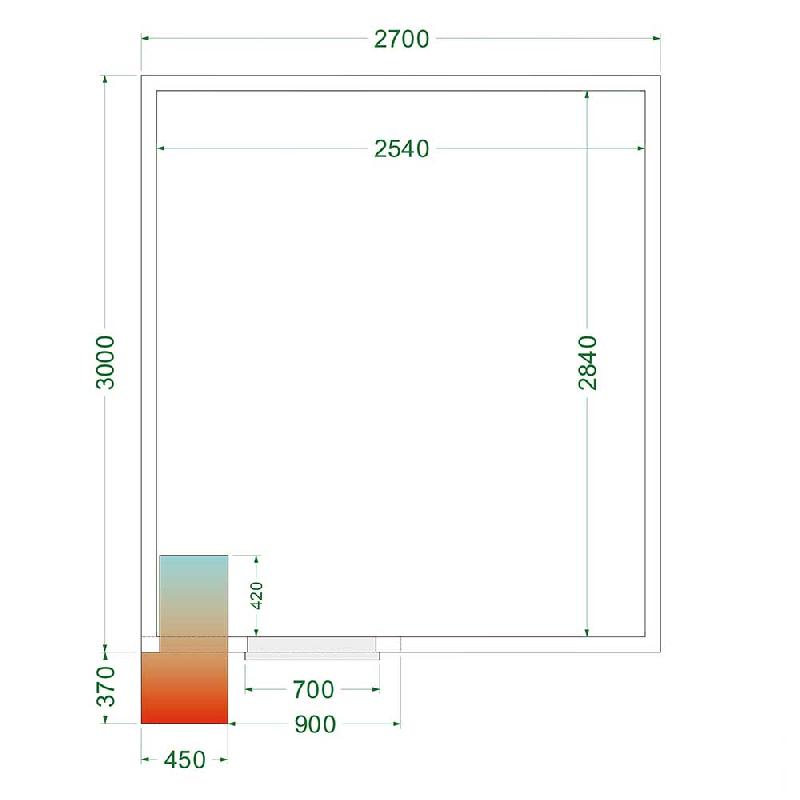 Chambre froide positive 14,72 m3 (2700 x 3000 x 2200 mm) avec monobloc de paroi_5