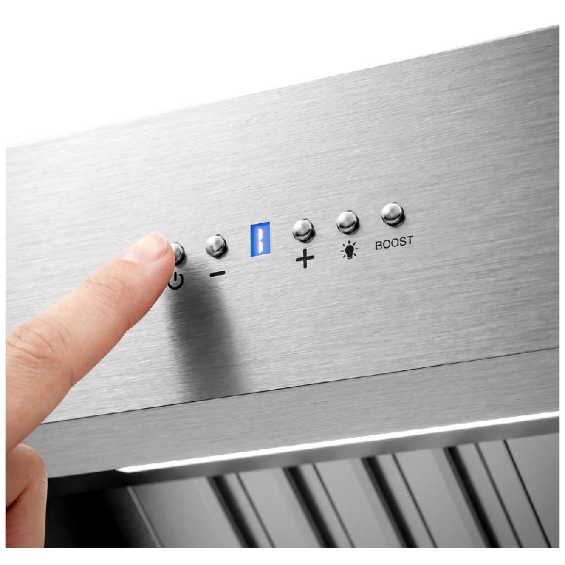 Hotte murale inox 1m20 avec moteur, régulateur, filtre et éclairage | Profondeur 900 mm_5