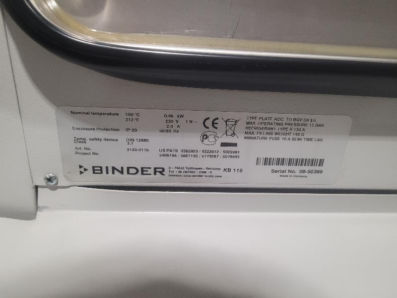 Incubateur / étuve réfrigéré BINDER KB-115 avec convection forcée 100°C_5